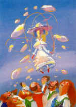 Illustrtions for "Seven Princess" by E.Farjohn, 40x30, tempera upon the paper, 1994