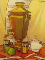 Still Life with Samovar. MDF, oil. 6845. 1997.