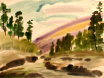 "At the bottom of rift ". 1985.Aquarelle.