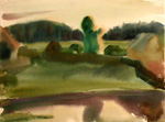 "View on sepulchral stone".1996. Aquarelle.