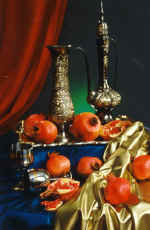 Still life with pomegranates.