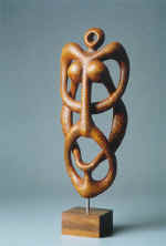 Metamorphosis II (1989),linden, mahogany,31.6 x 11.4 x 6.2 cm